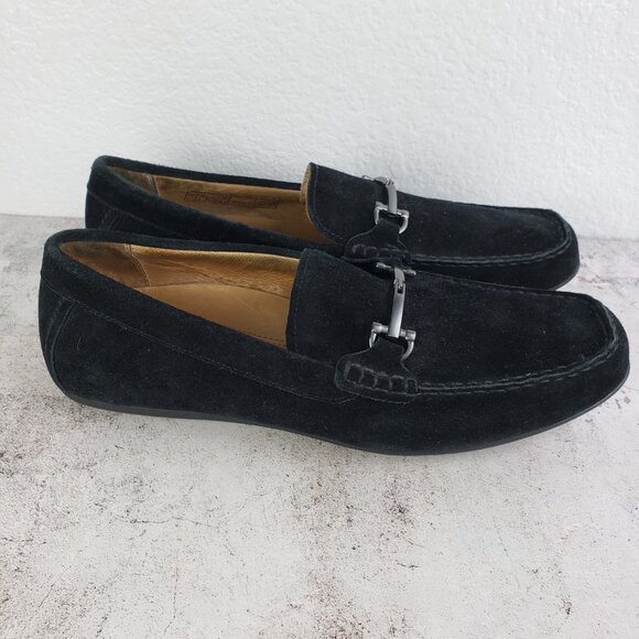 VIONIC Mens Mason Loafer Shoes Black Suede Horsebit Moccasins size 11.5 Comfort - Picture 2 of 10